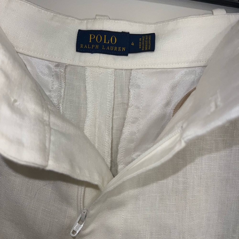 Ralph Lauren Cream Linen Shorts - Picture 4 of 4